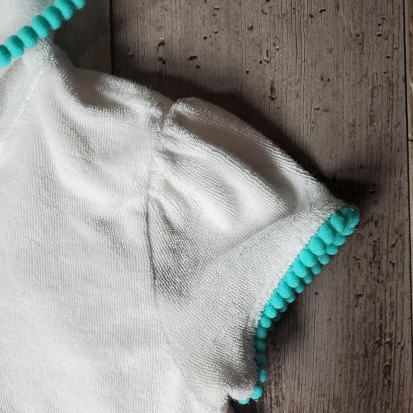 Cat & Jack Toddler Girl Terry Cloth Hooded Swim Cover-up Short Sleeve Size 2T - Picture 13 of 14